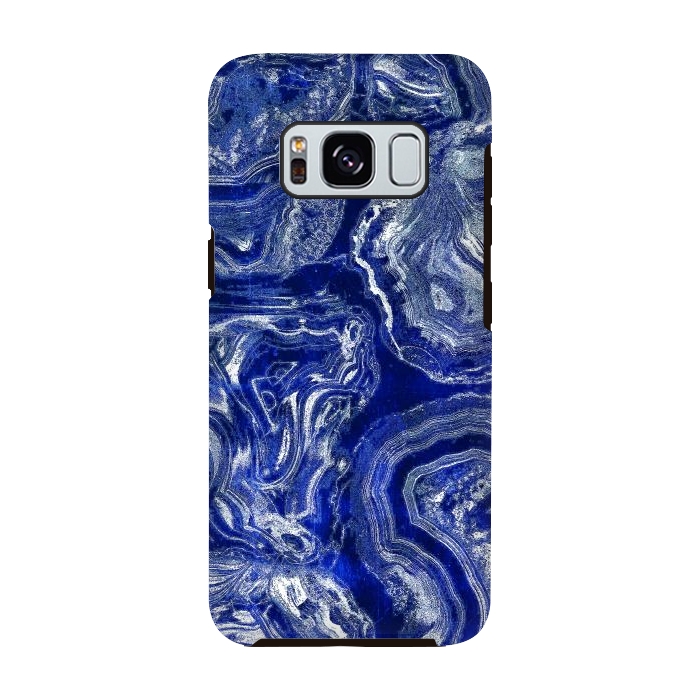 Galaxy S8 StrongFit Metallic indigo blue marble by Oana 