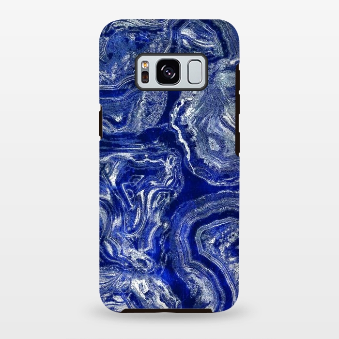 Galaxy S8 plus StrongFit Metallic indigo blue marble by Oana 