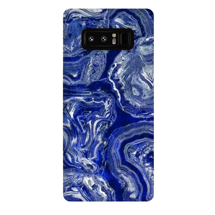 Galaxy Note 8 StrongFit Metallic indigo blue marble by Oana 