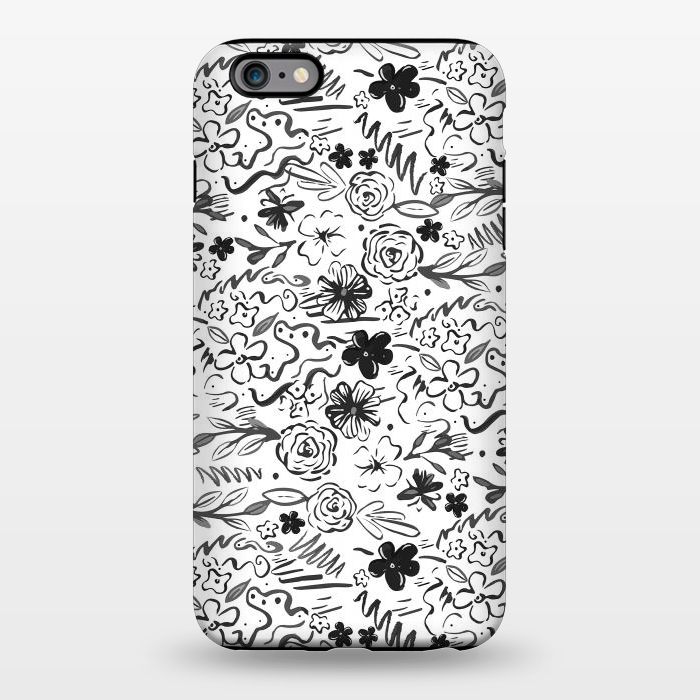 iPhone 6/6s plus StrongFit Stylish abstract brush strokes and floral doodles design by InovArts