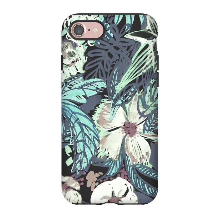 iPhone 7 StrongFit Marker sketched flowers and foliage doodles by Oana 