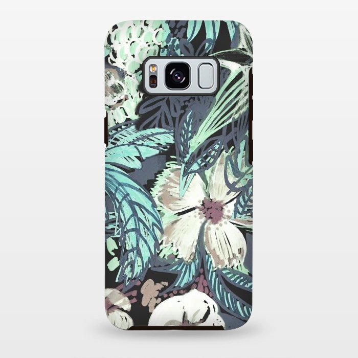 Galaxy S8 plus StrongFit Marker sketched flowers and foliage doodles by Oana 