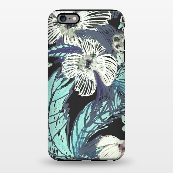 iPhone 6/6s plus StrongFit tropical flowers and leaves marker sketch by Oana 