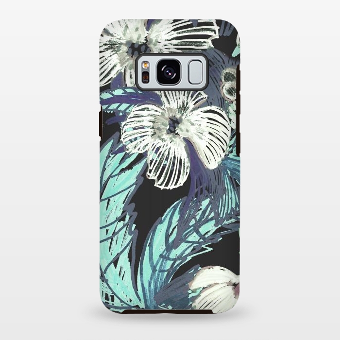 Galaxy S8 plus StrongFit tropical flowers and leaves marker sketch by Oana 