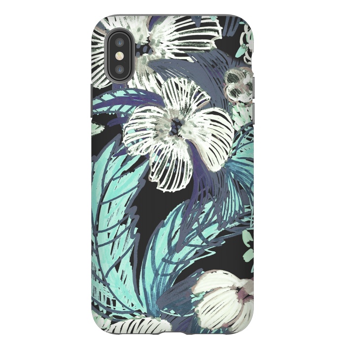 iPhone Xs Max StrongFit tropical flowers and leaves marker sketch by Oana 
