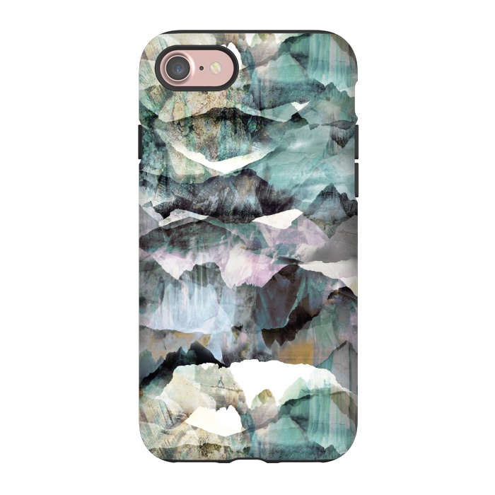 iPhone 7 StrongFit Painted marble mountains gemstones by Oana 