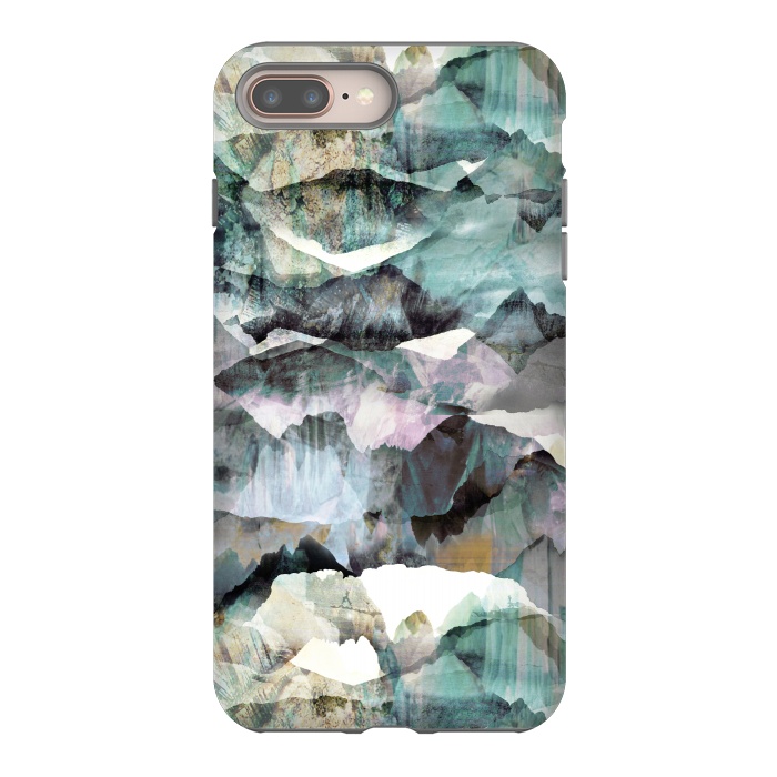 iPhone 7 plus StrongFit Painted marble mountains gemstones by Oana 