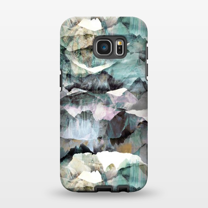 Galaxy S7 EDGE StrongFit Painted marble mountains gemstones by Oana 
