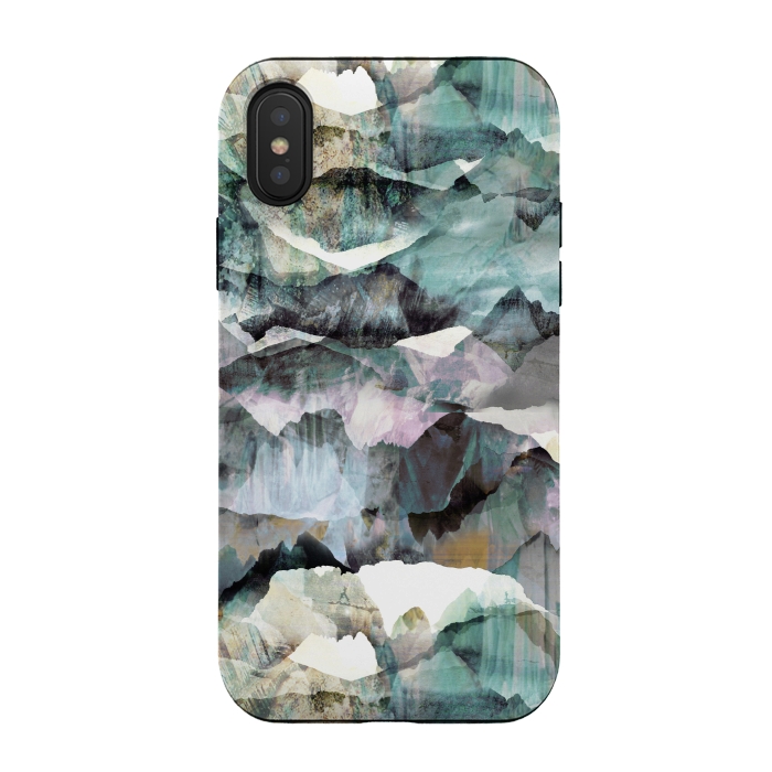 iPhone Xs / X StrongFit Painted marble mountains gemstones by Oana 