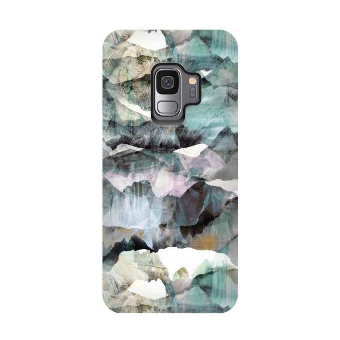 Galaxy S9 StrongFit Painted marble mountains gemstones by Oana 