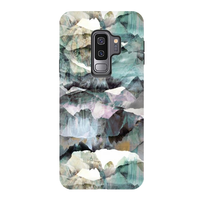 Galaxy S9 plus StrongFit Painted marble mountains gemstones by Oana 