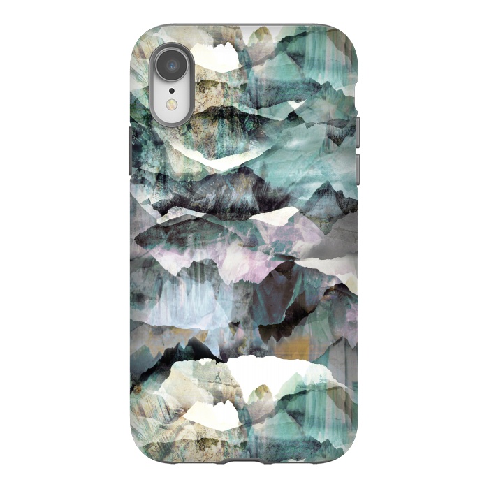 iPhone Xr StrongFit Painted marble mountains gemstones by Oana 