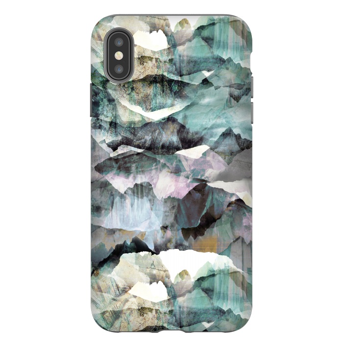 iPhone Xs Max StrongFit Painted marble mountains gemstones by Oana 
