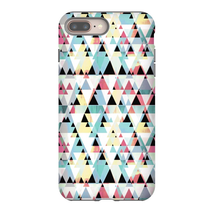 iPhone 7 plus StrongFit Colorful triangles pine forest by Oana 
