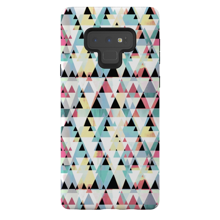 Galaxy Note 9 StrongFit Colorful triangles pine forest by Oana 