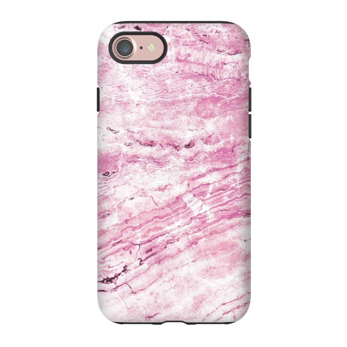 iPhone 7 StrongFit Pink striped marble by Oana 
