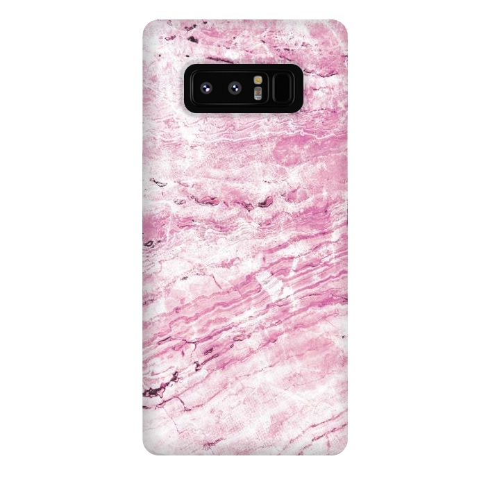 Galaxy Note 8 StrongFit Pink striped marble by Oana 