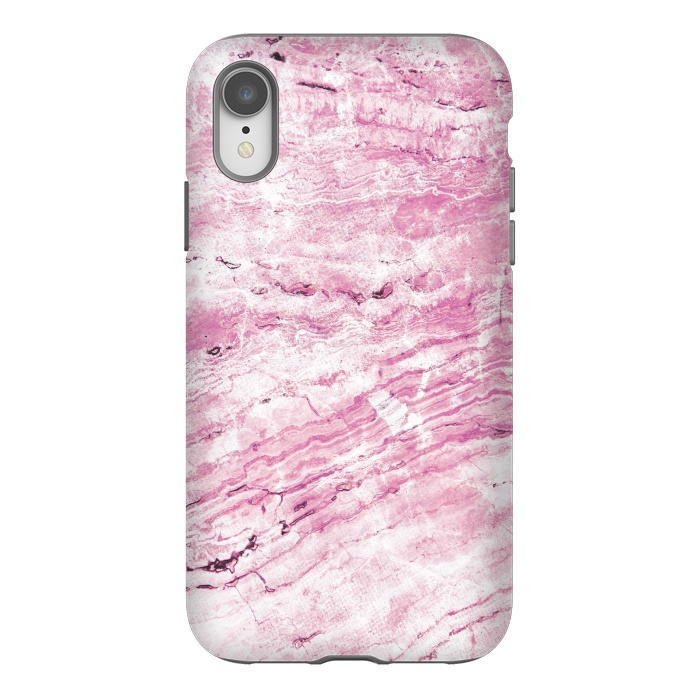 iPhone Xr StrongFit Pink striped marble by Oana 