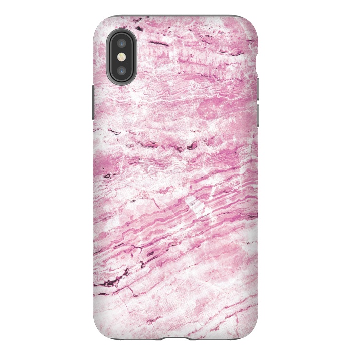iPhone Xs Max StrongFit Pink striped marble by Oana 