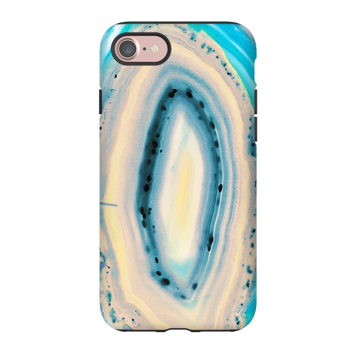 iPhone 7 StrongFit Blue beige cut out agate marble by Oana 