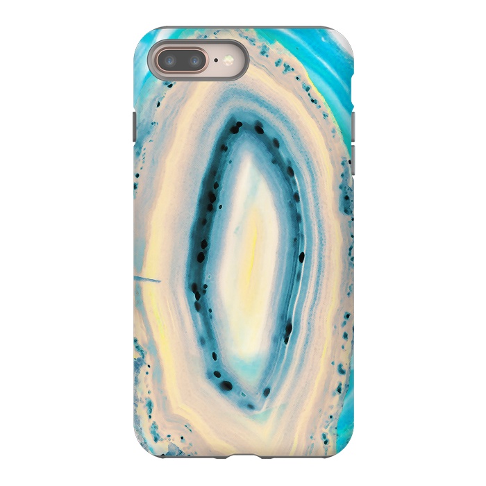 iPhone 7 plus StrongFit Blue beige cut out agate marble by Oana 