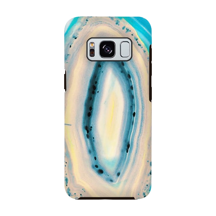Galaxy S8 StrongFit Blue beige cut out agate marble by Oana 