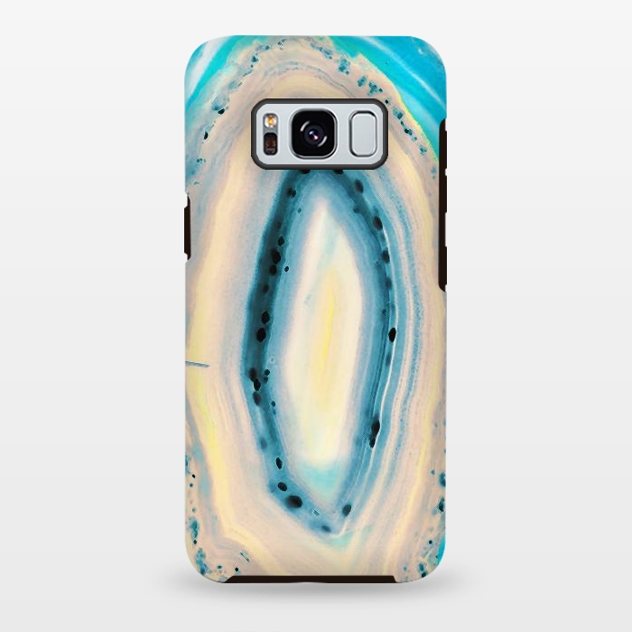 Galaxy S8 plus StrongFit Blue beige cut out agate marble by Oana 