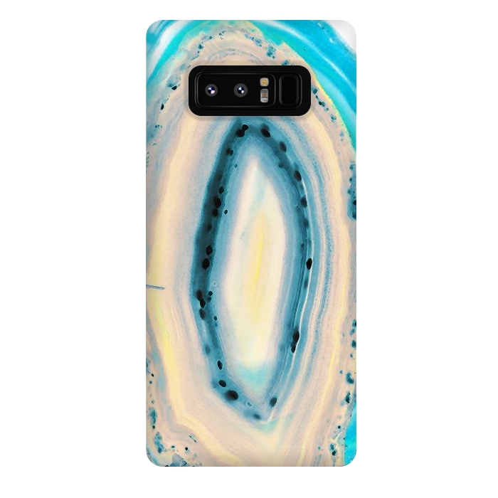 Galaxy Note 8 StrongFit Blue beige cut out agate marble by Oana 