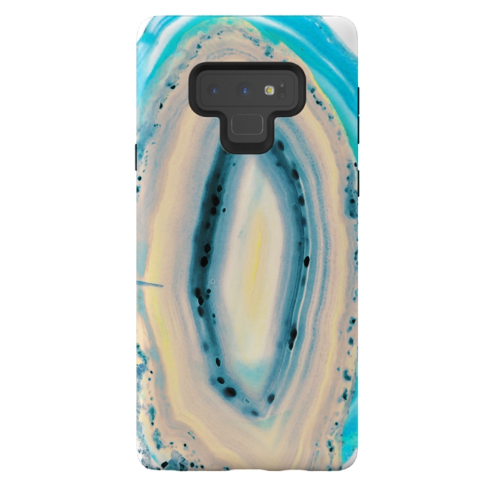 Galaxy Note 9 StrongFit Blue beige cut out agate marble by Oana 