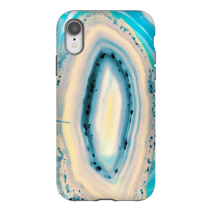 iPhone Xr StrongFit Blue beige cut out agate marble by Oana 