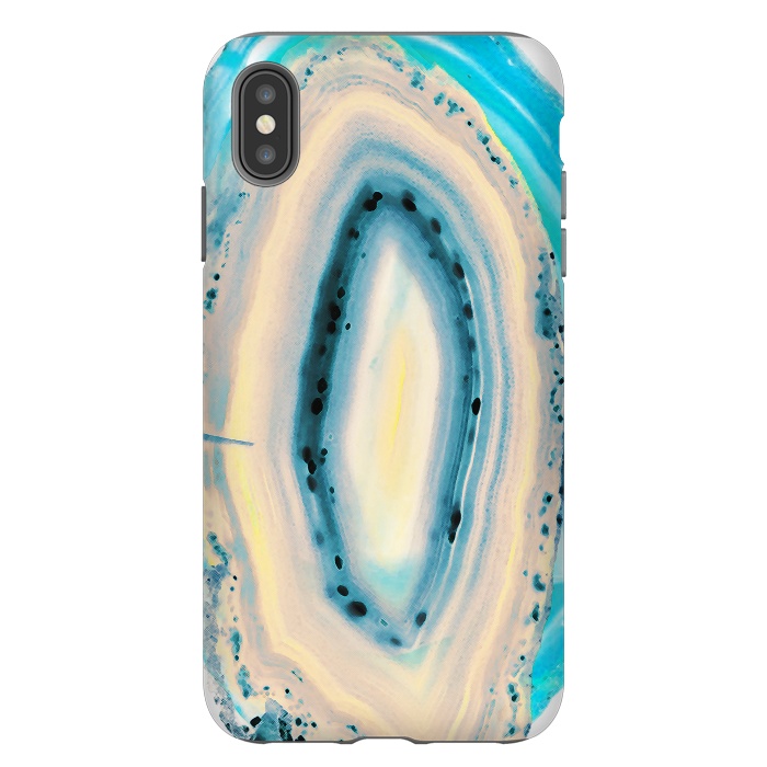 iPhone Xs Max StrongFit Blue beige cut out agate marble by Oana 