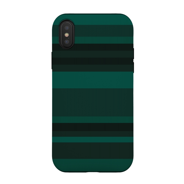 iPhone Xs / X StrongFit Green Stripes by Dhruv Narelia
