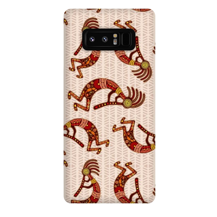Galaxy Note 8 StrongFit Kokopelli Native Tribal Art Seamless Pattern by BluedarkArt