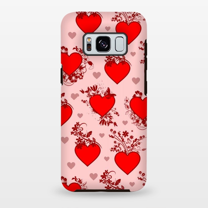 Galaxy S8 plus StrongFit Valentine's Day Vintage Floral Hearts by BluedarkArt