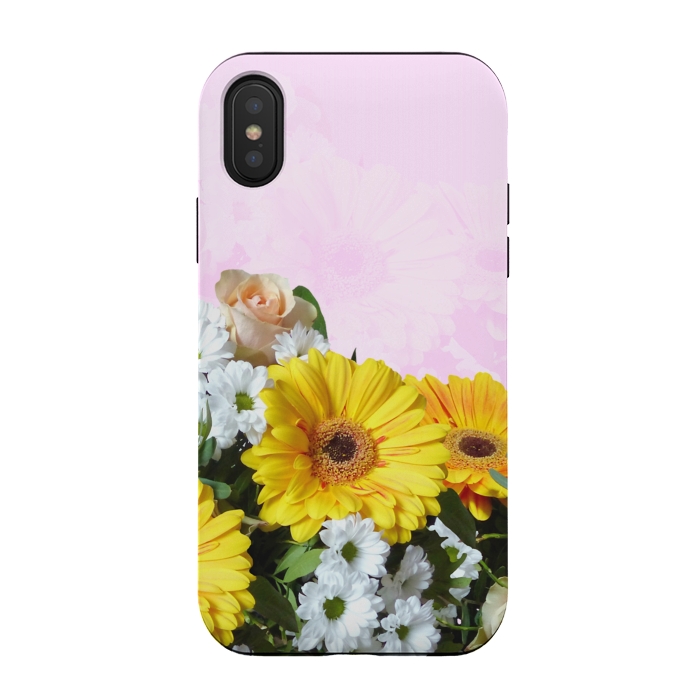 iPhone Xs / X StrongFit Yellow Gerbera by Creativeaxle