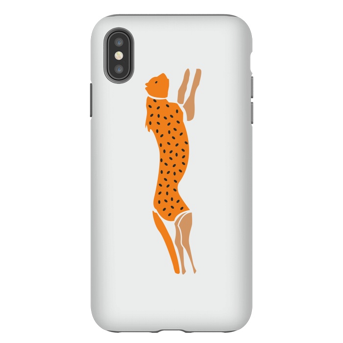 iPhone Xs Max StrongFit Running Cheetah by Creativeaxle
