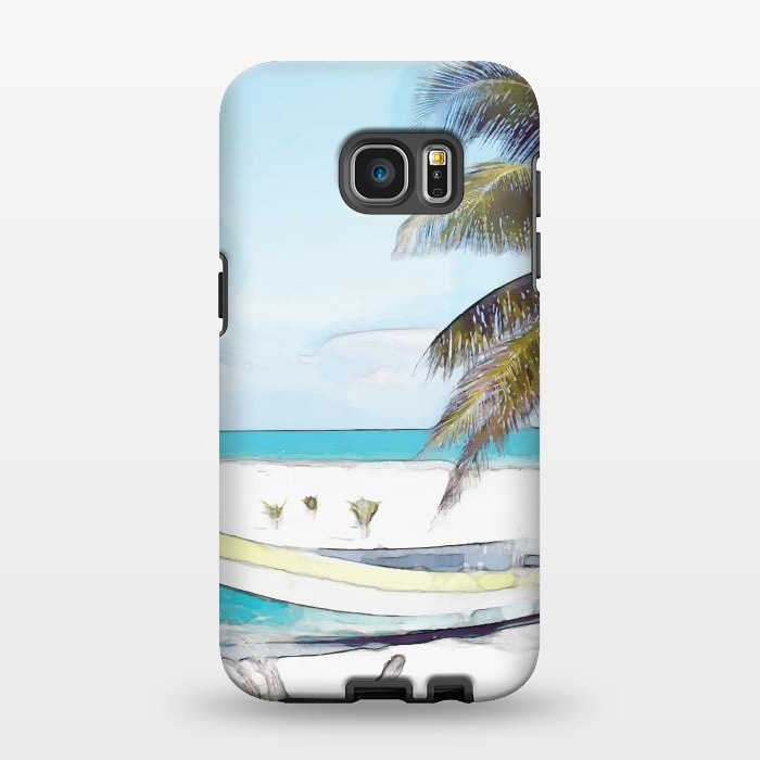 Galaxy S7 EDGE StrongFit Beach Boat by Creativeaxle