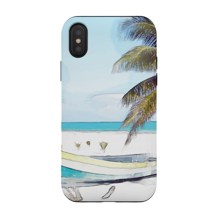 iPhone Xs / X StrongFit Beach Boat by Creativeaxle