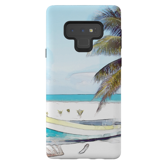 Galaxy Note 9 StrongFit Beach Boat by Creativeaxle