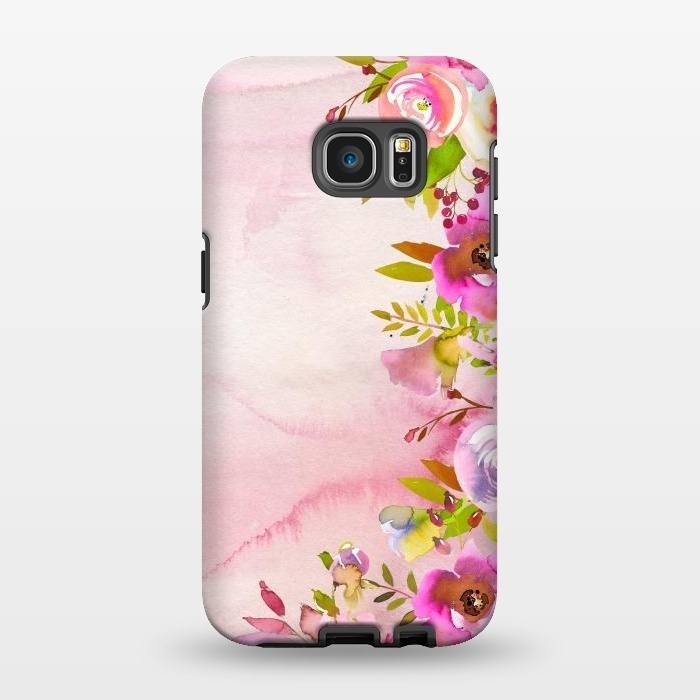 Galaxy S7 EDGE StrongFit Handpainted spring flowers tendril by  Utart