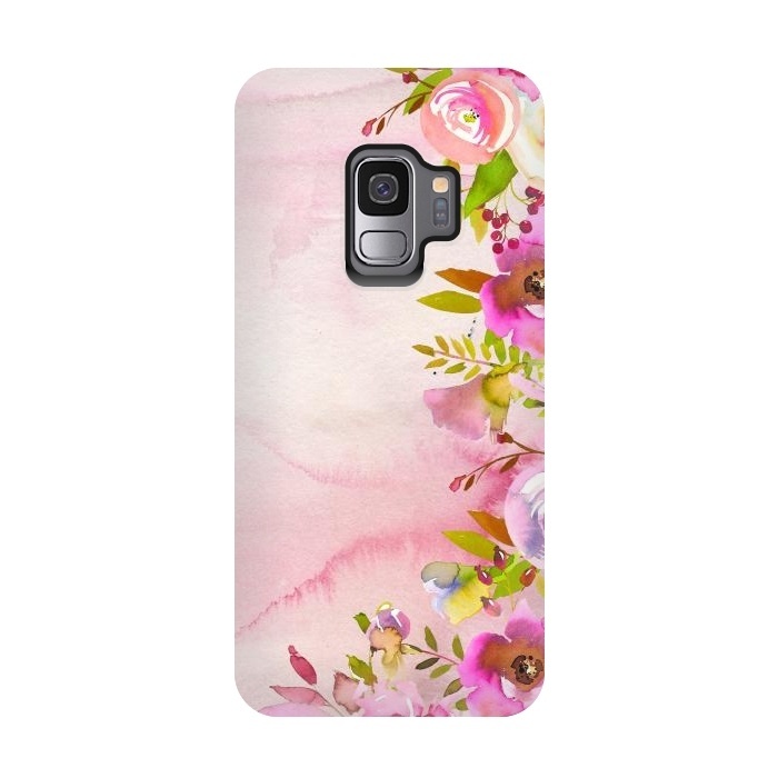 Galaxy S9 StrongFit Handpainted spring flowers tendril by  Utart