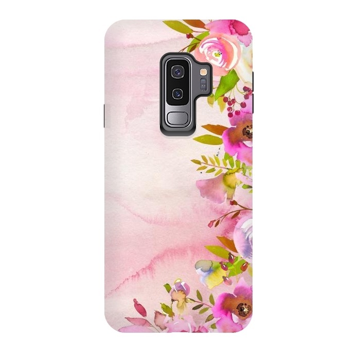 Galaxy S9 plus StrongFit Handpainted spring flowers tendril by  Utart