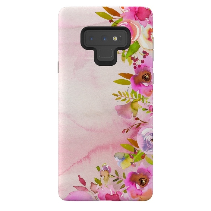 Galaxy Note 9 StrongFit Handpainted spring flowers tendril by  Utart