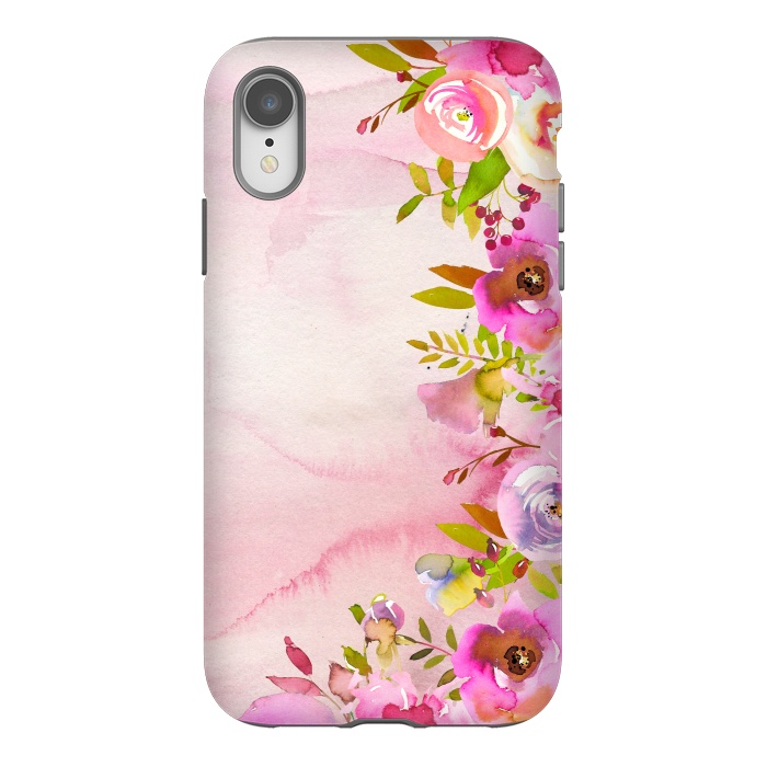 iPhone Xr StrongFit Handpainted spring flowers tendril by  Utart