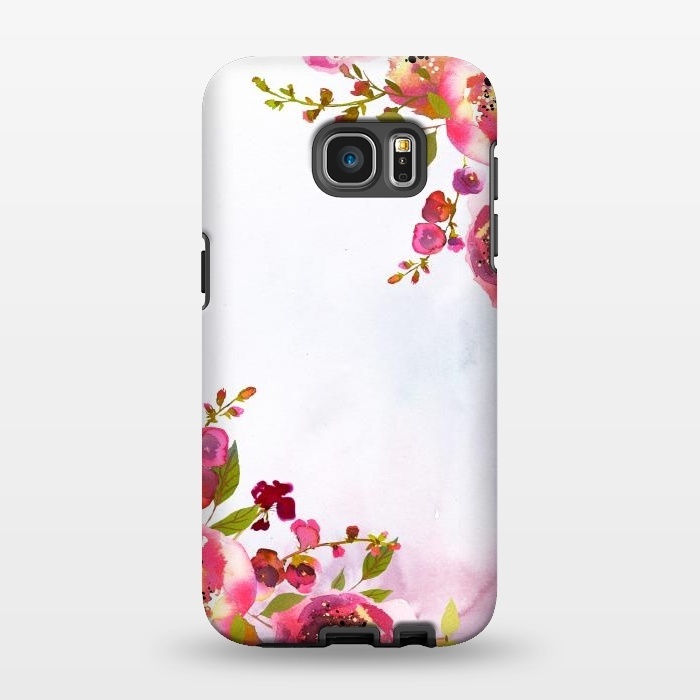 Galaxy S7 EDGE StrongFit Pink Florals by  Utart