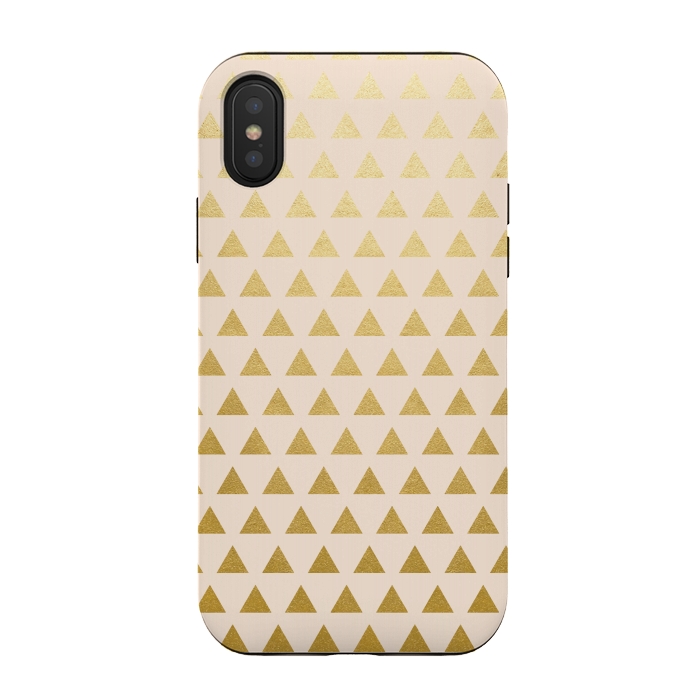 iPhone Xs / X StrongFit Blush + Gold Triangles by Uma Prabhakar Gokhale
