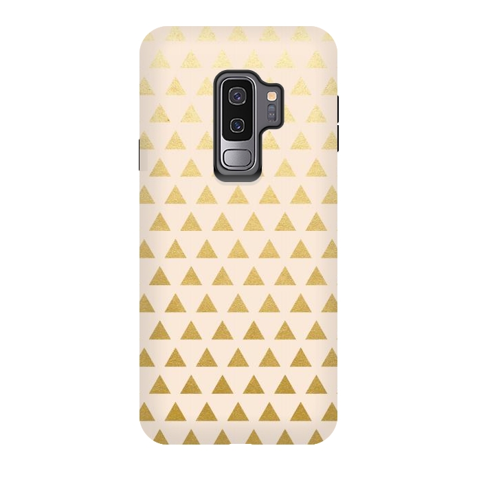 Galaxy S9 plus StrongFit Blush + Gold Triangles by Uma Prabhakar Gokhale