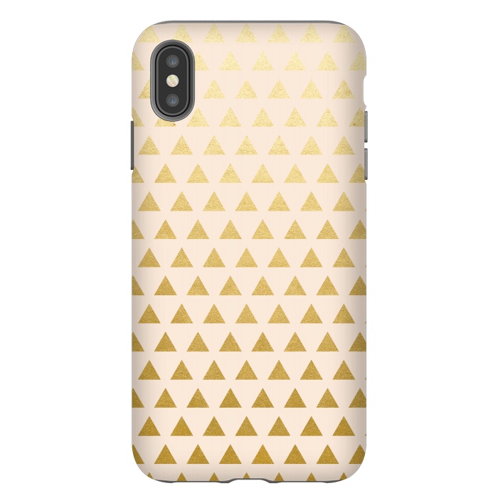 iPhone Xs Max StrongFit Blush + Gold Triangles by Uma Prabhakar Gokhale