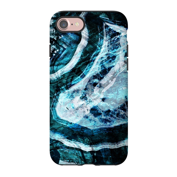 iPhone 7 StrongFit Textured dark blue agate marble by Oana 