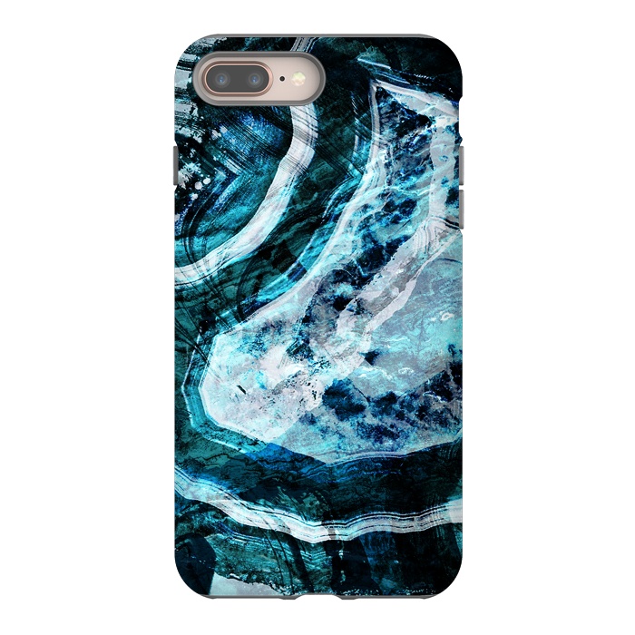 iPhone 7 plus StrongFit Textured dark blue agate marble by Oana 